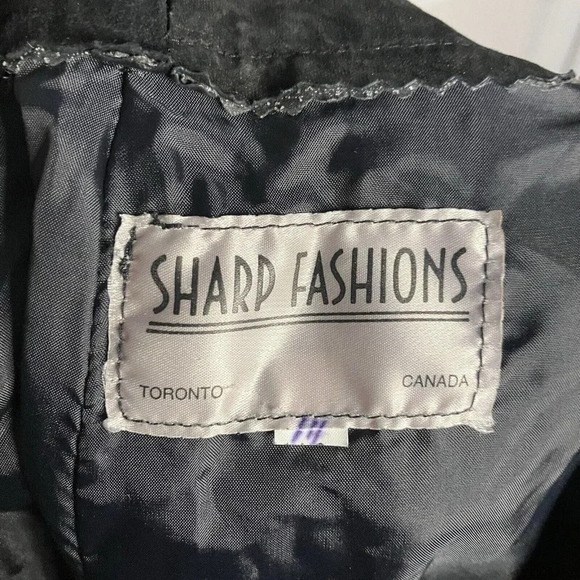 Vintage Sharp Fashions Genuine Leather Black Suede High Rise  Pants - Picture 5 of 6